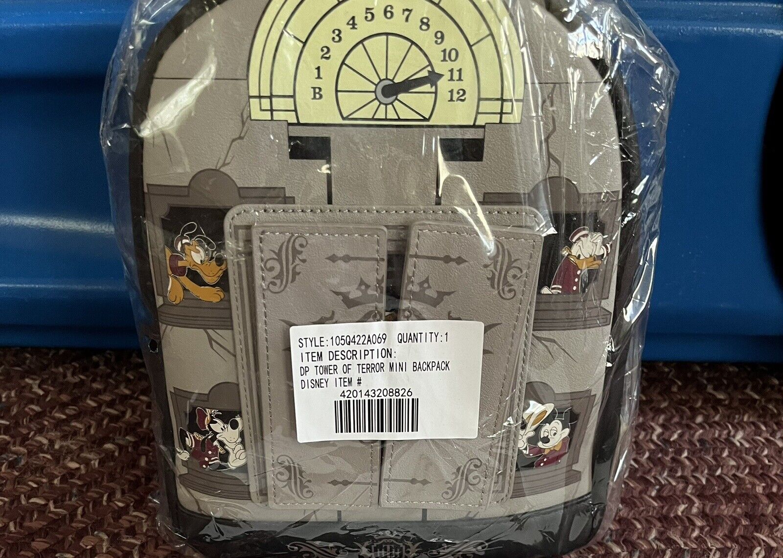 Disney Tower Hotel Tower Of Terror Loungefly Mini Backpack Glow In The Dark  NWT