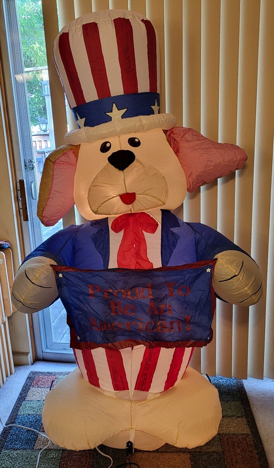 GEMMY AIRBLOWN INFLATABLE 4TH OF JULY PATRIOTIC PUPPY DOG *RARE~PROTOTYPE* 6FT 
