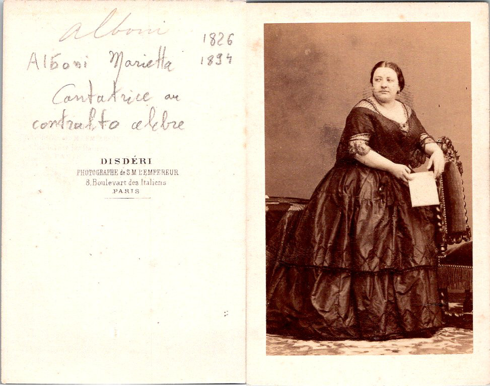 Disderi, Paris, Opera, La cantatrice contralto Marietta Alboni Vintage CDV album
