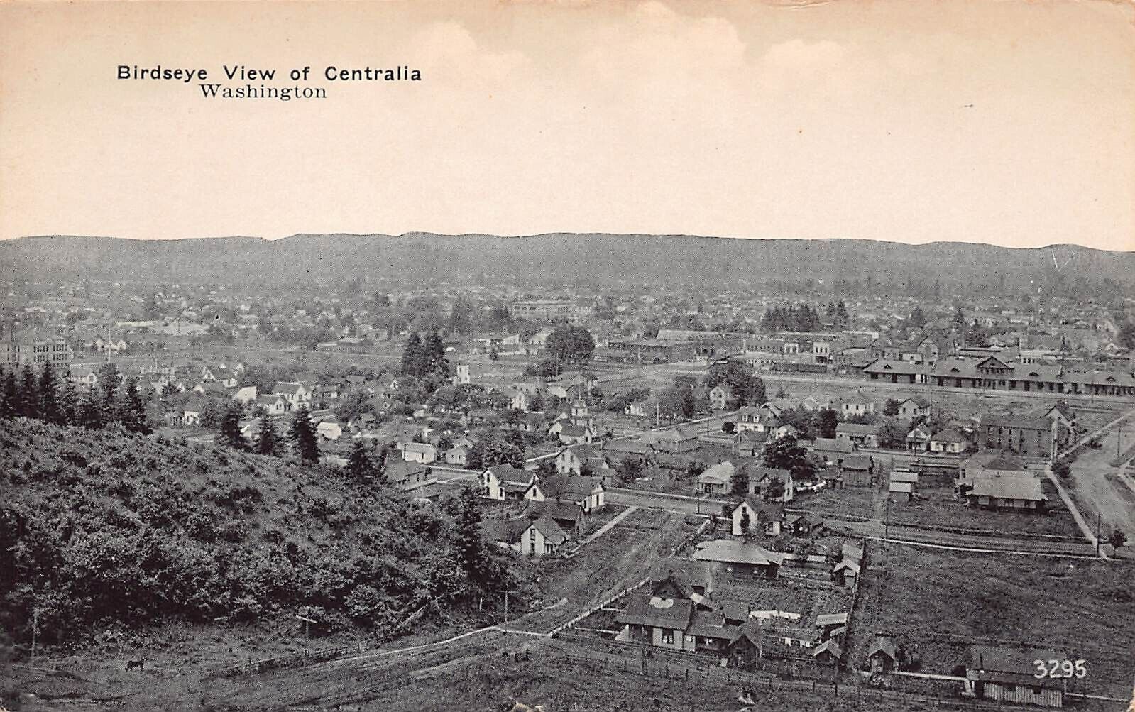 Centralia WA Washington Downtown Aerial View Main Street 1920s Vtg Postcard B24