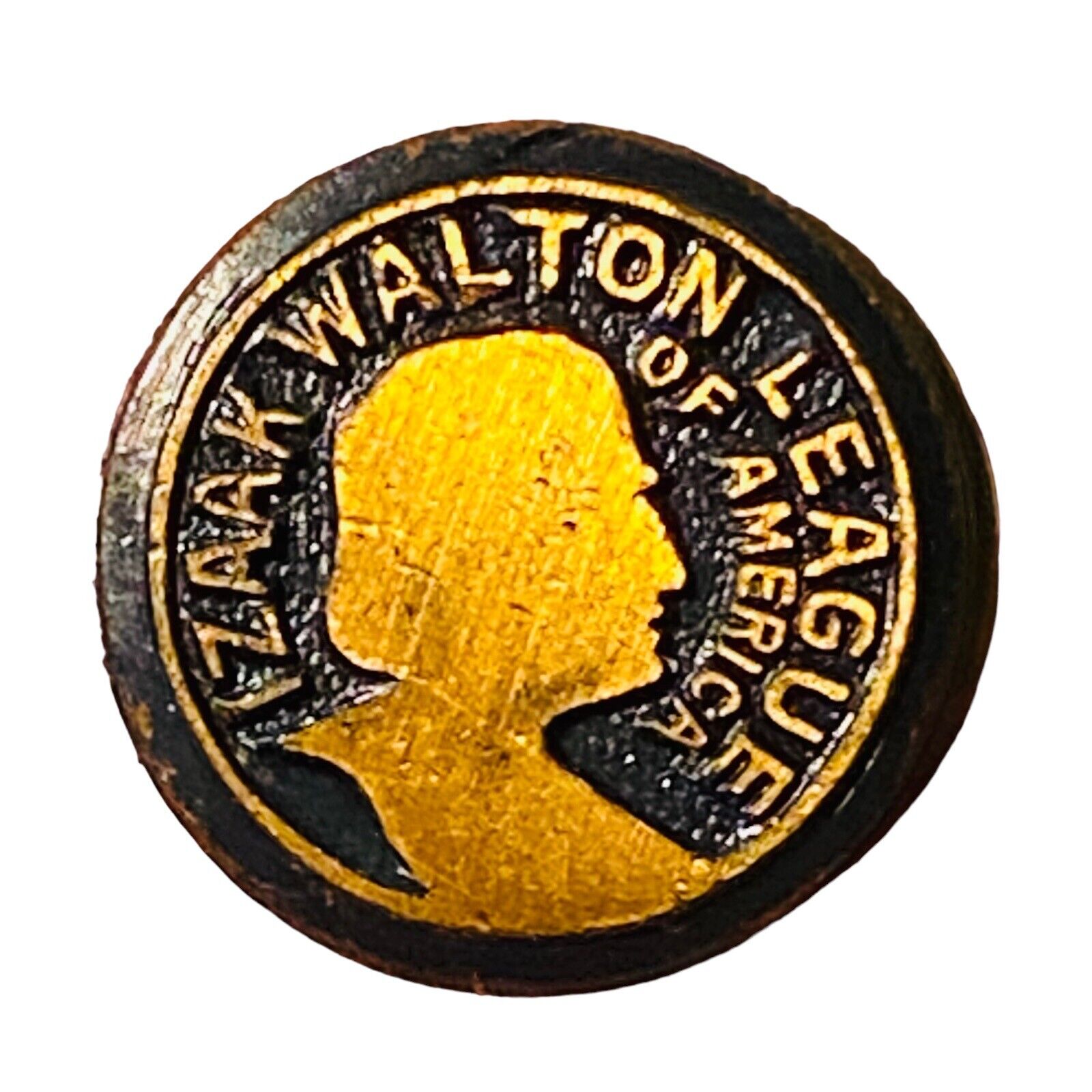 Vintage Izaak Walton League Of America Enameled Screw Back Tie Tack Lapel Pin