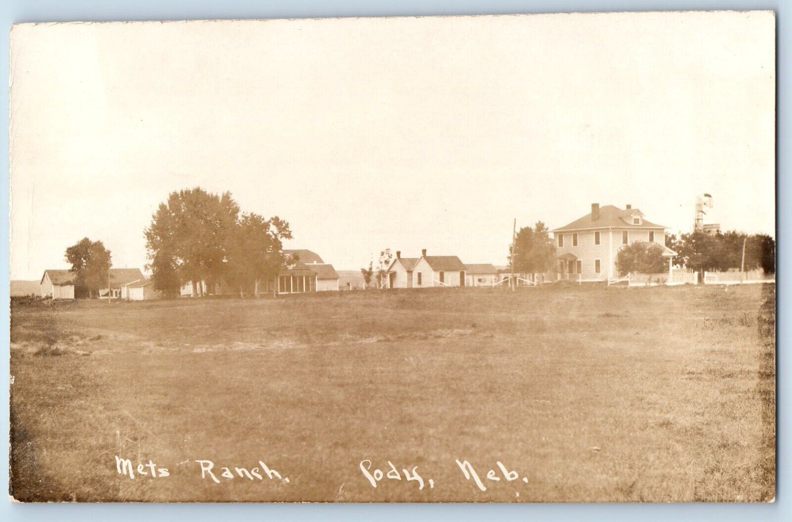 Cody Nebraska NE Postcard RPPC Photo Mets Ranch Houses Scene c1910's Antique