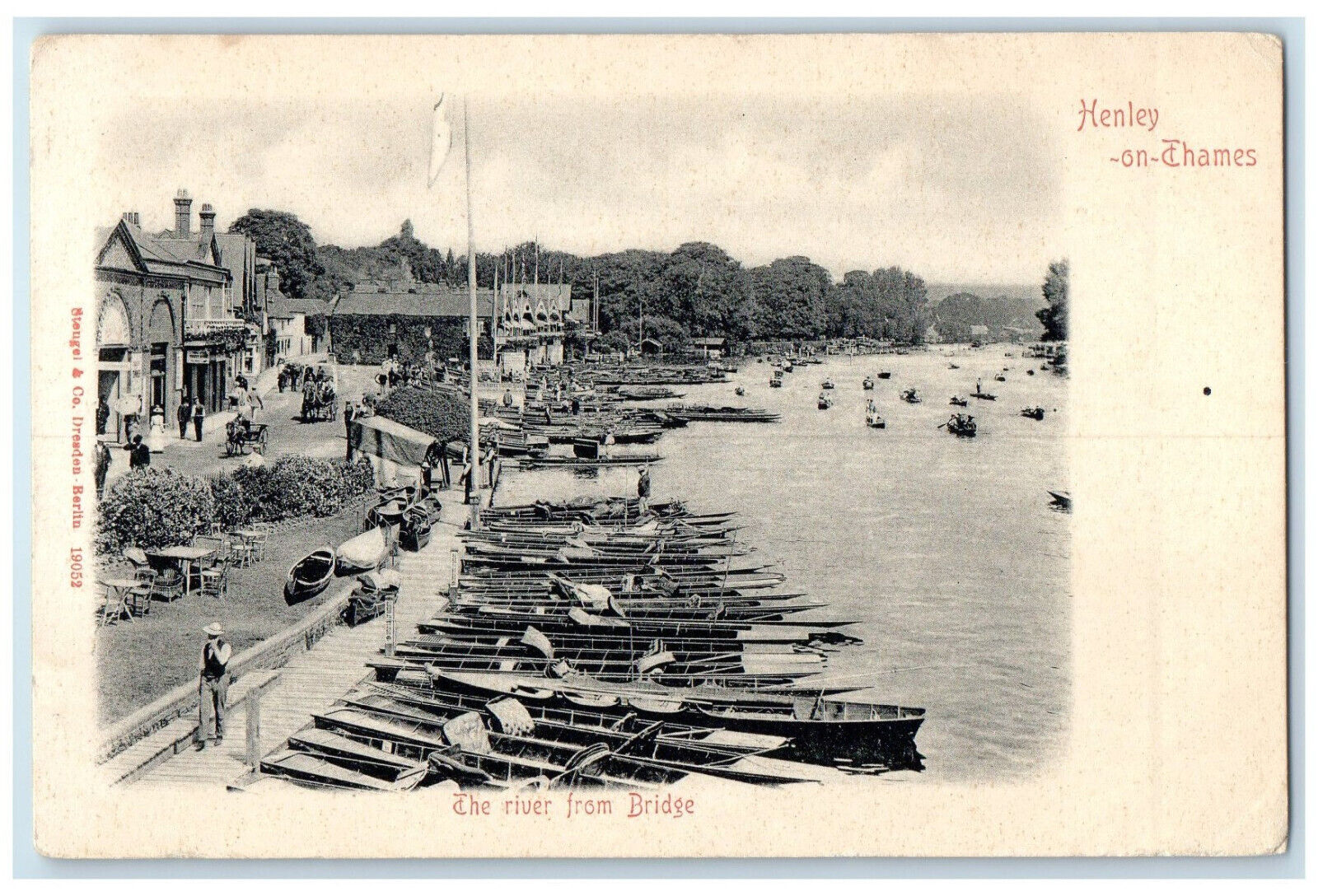 c1905 The River from Bridge Henley-on-Thames Oxfordshire England Postcard