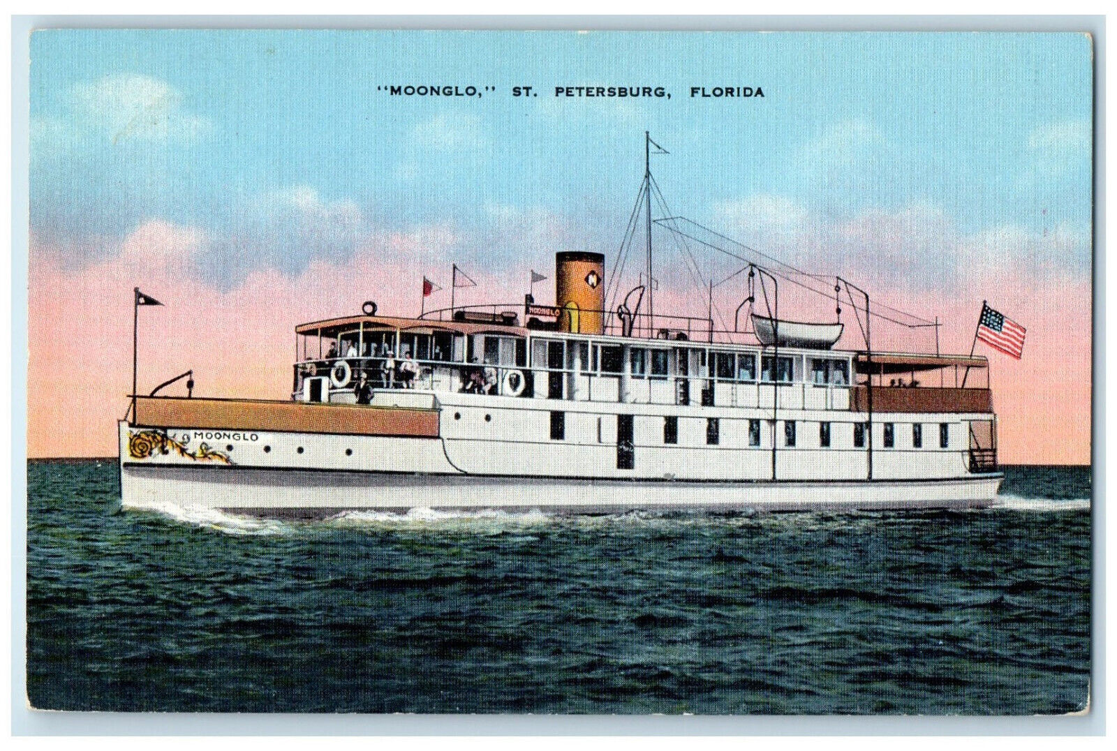 c1950\'s Moonglo Steamboat St. Petersburg Florida FL Vintage Unposted Postcard