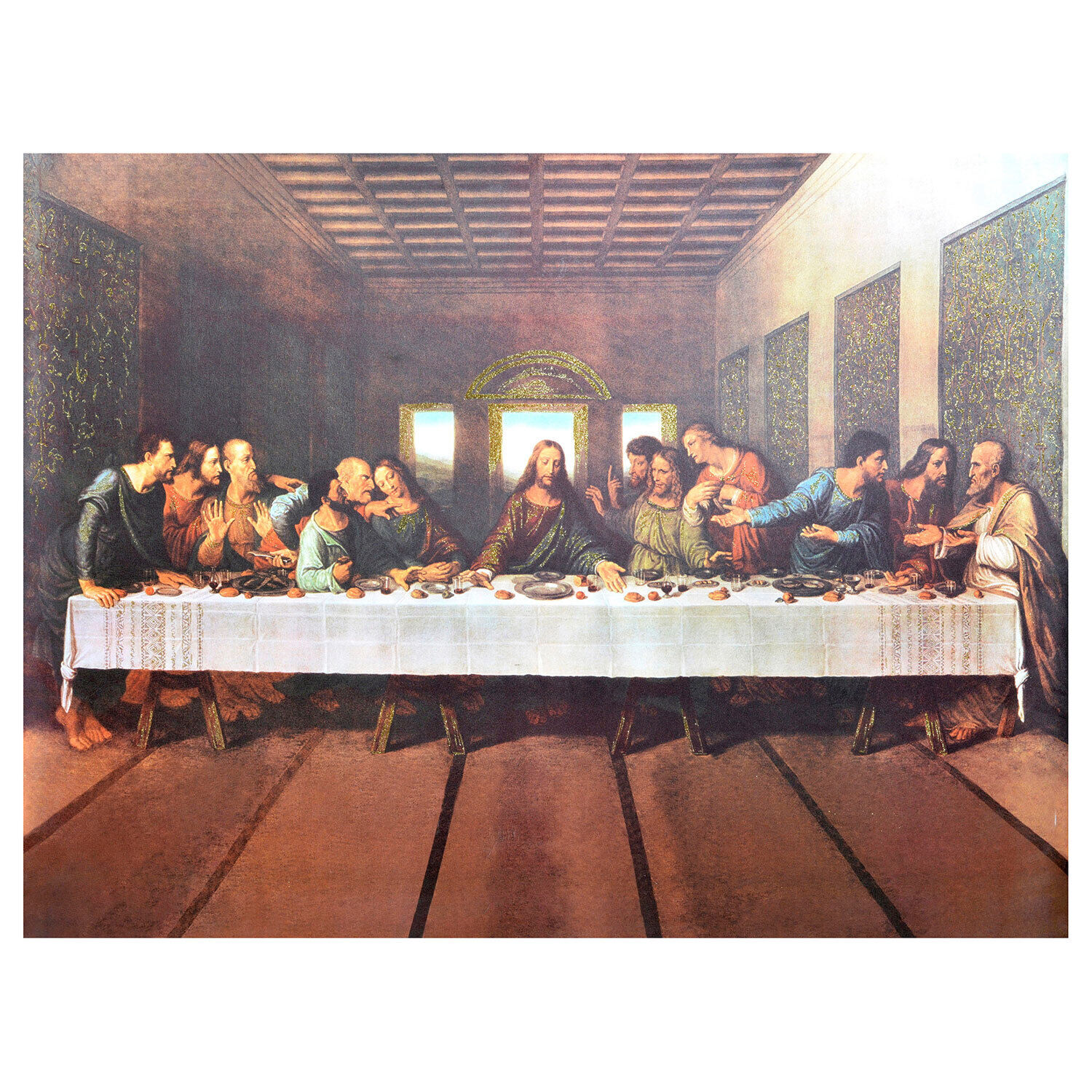PREMIUS The Last Supper Oversized Hand Embellished Canvas, 47.5x35.5 Inches