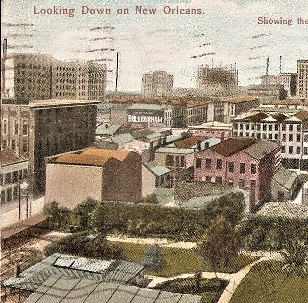 OVERHEAD VIEW FROM CITY HALL 1908 New Orleans Postcard