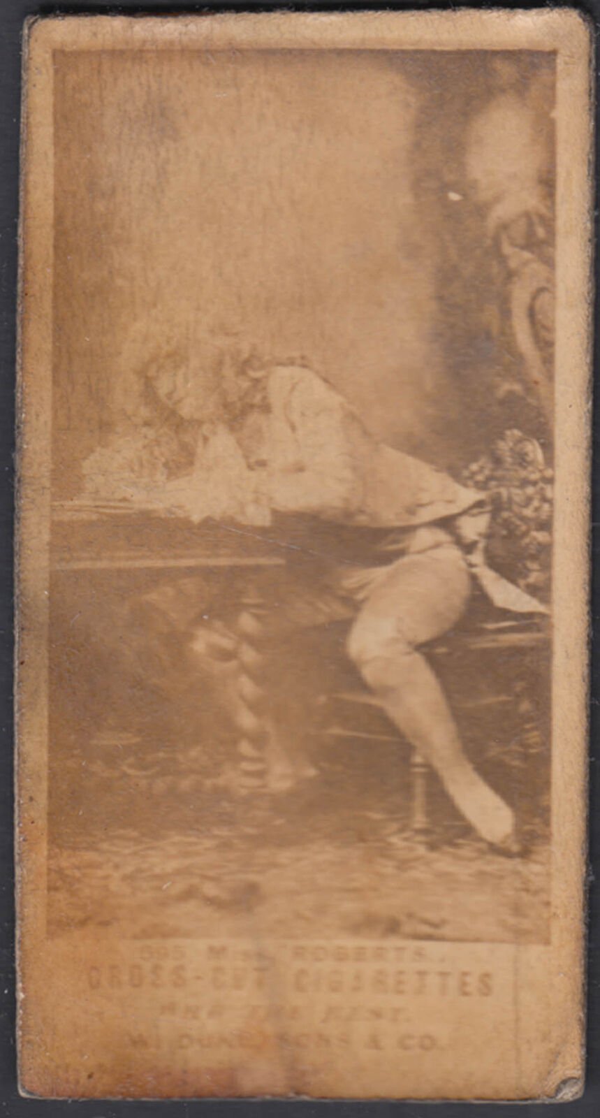Actress Miss Roberts Cross-Cut Cigarettes tobacco card photo c 1890s
