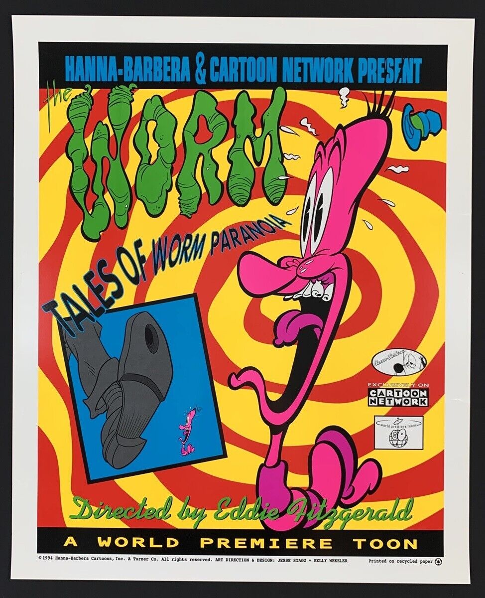 The Worm POSTER Hanna Barbara Cartoon Network World Premiere 1994 Litho Print