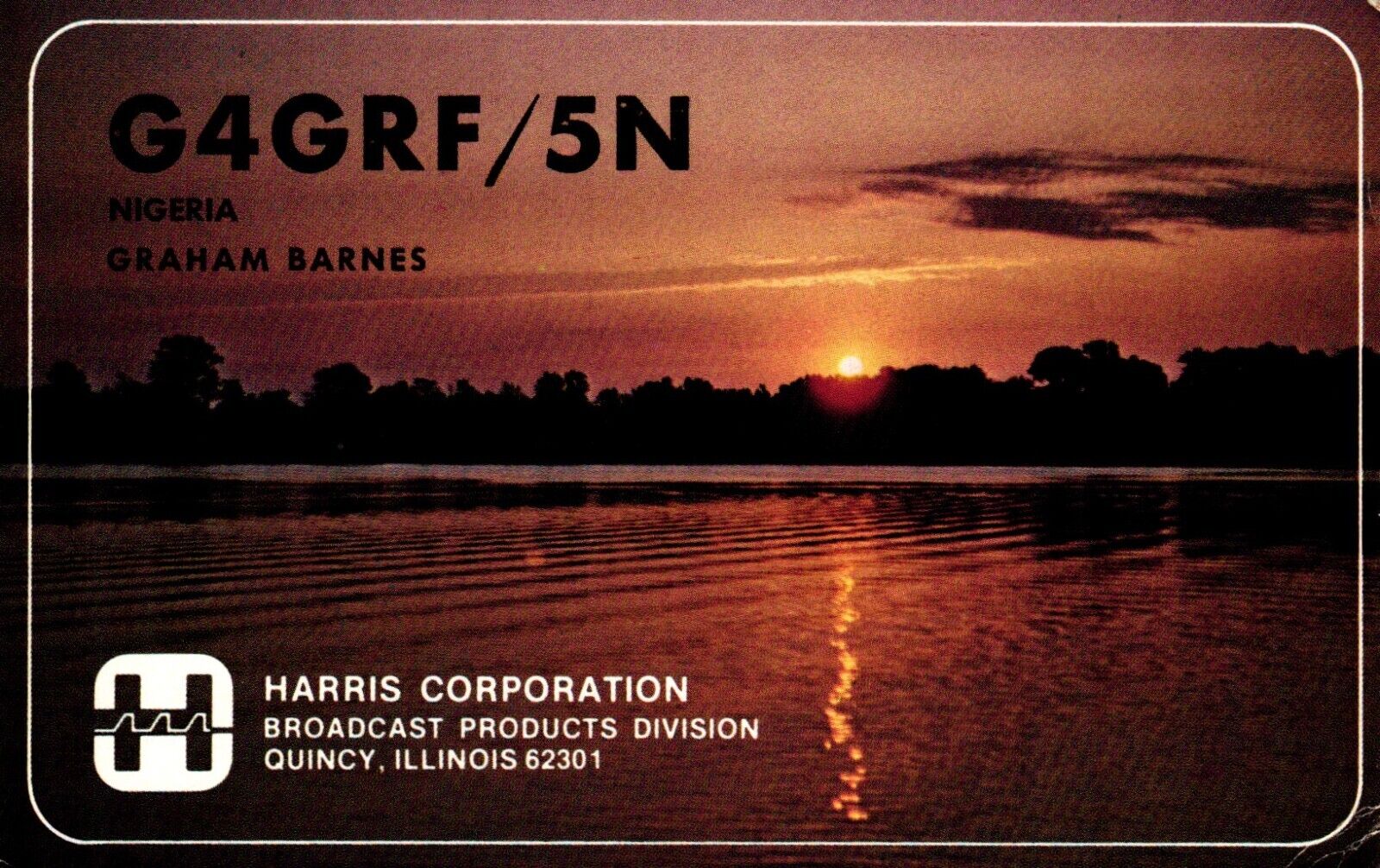 Harris Corporation Nigeria G4GRF/5N QSL Radio Postcard