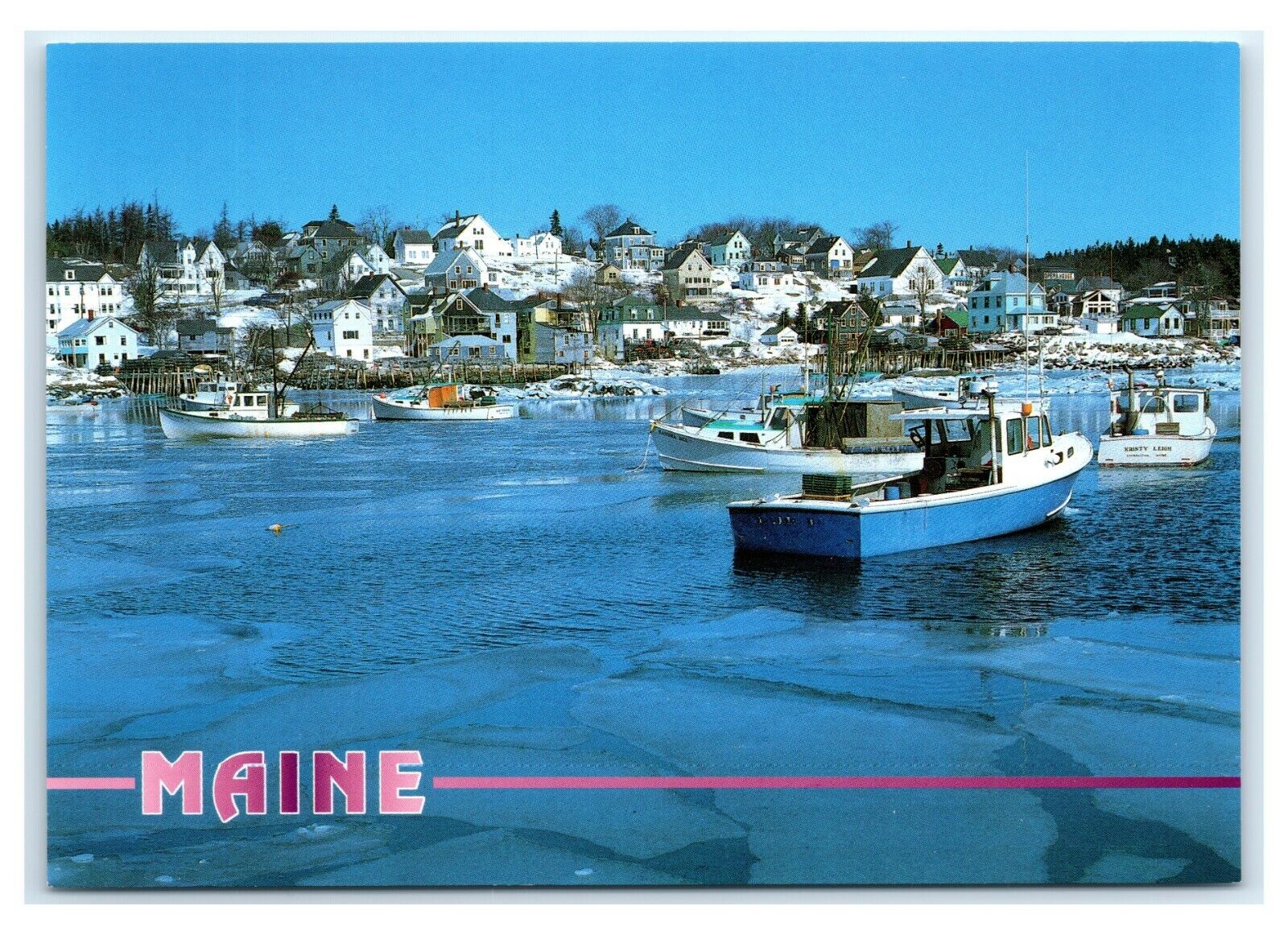 Postcard Fishing Boats in Stonington Harbor, Maine MS551