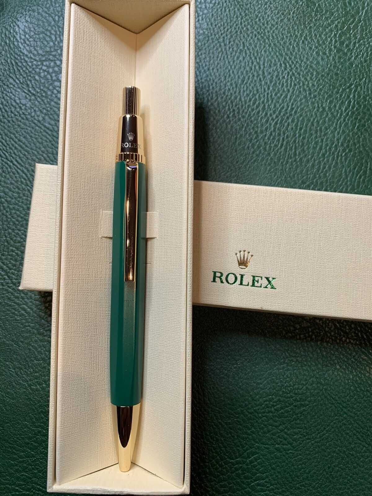 Rolex Ballpoint Pen NEW RARE Green  Gold Collectible Pen Datejust Submariner