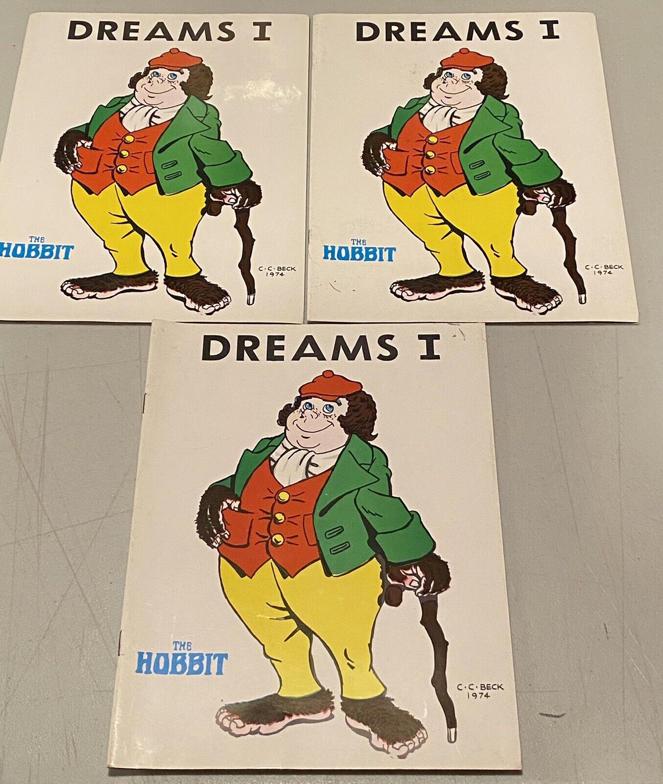 3 Copies Of Dreams 1 'The Hobbit'  By C. C. Beck 1974 Rare Fanzine Frazetta Etc