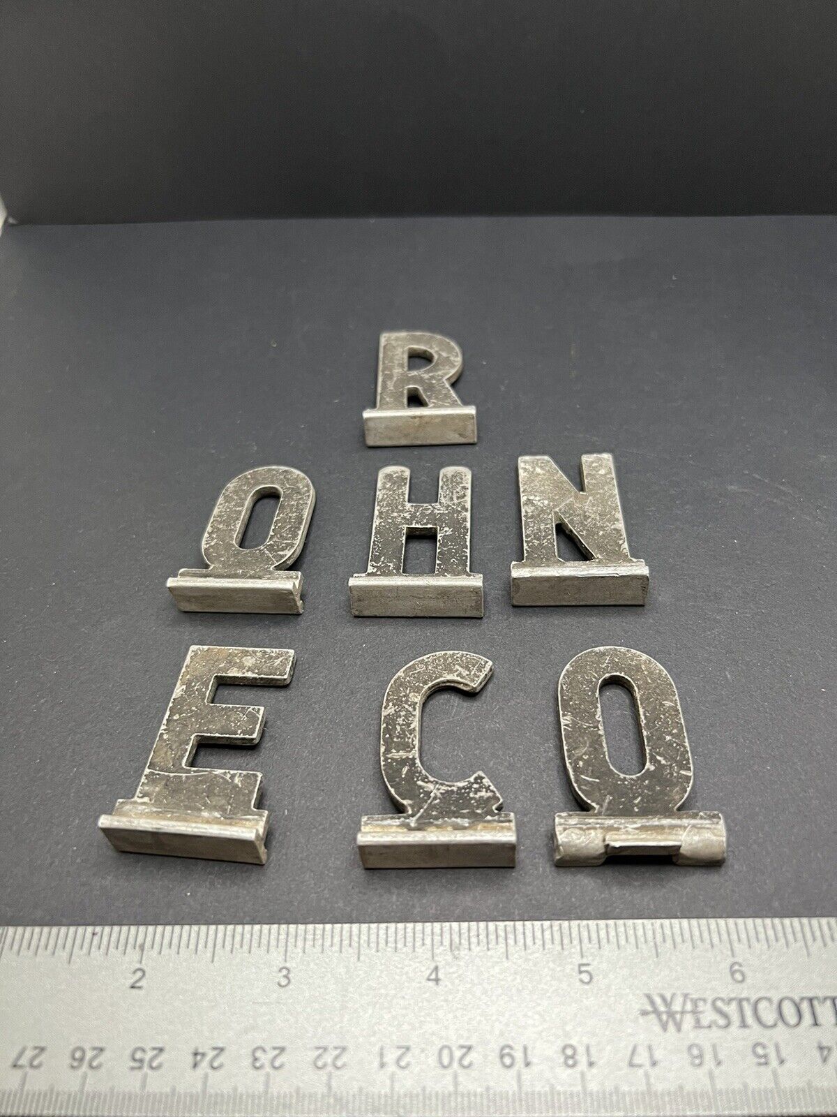 Vintage Small Metal Letters For Decor Patina Unique Craft Use
