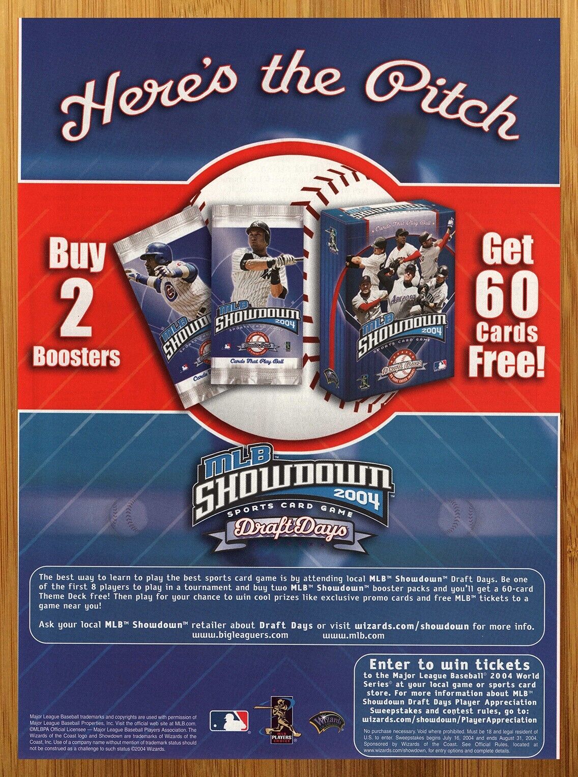 2004 MLB Showdown Sports Card Game Vintage Print Ad/Poster Baseball CCG TCG Art