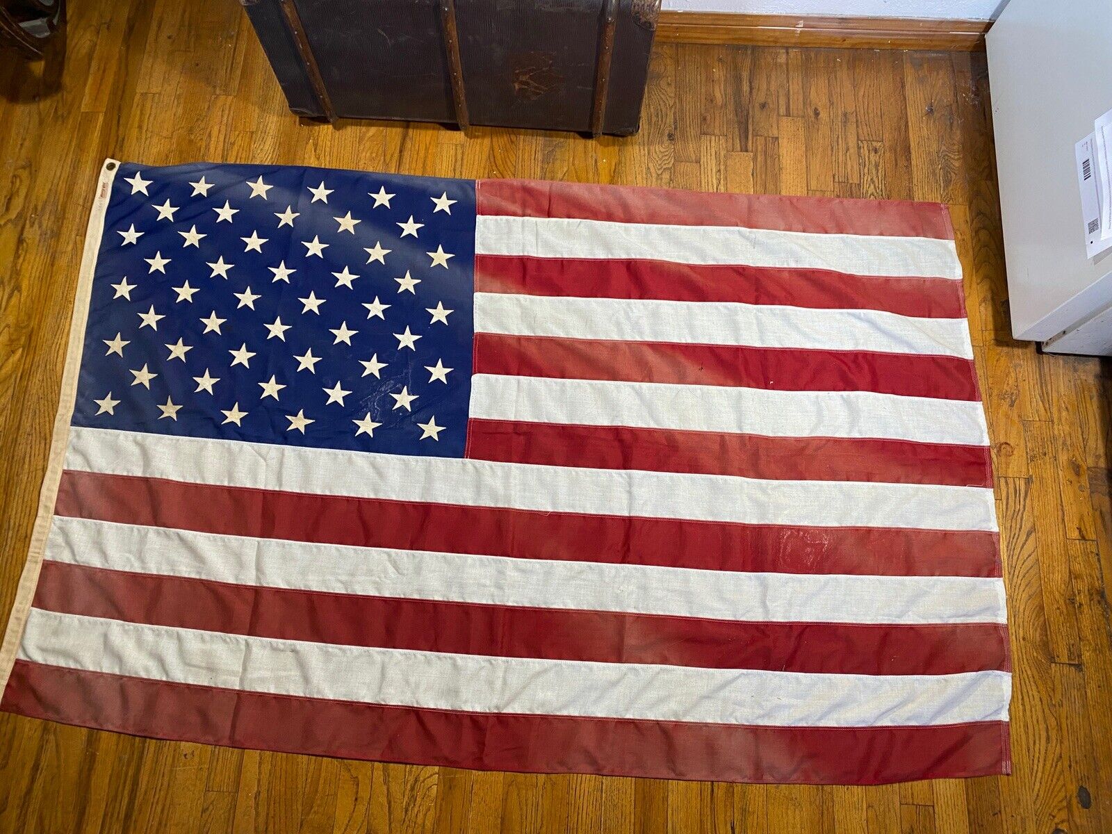 Vintage American Flag USA Faded Distressed Hortie-Van Mfg Co 4 x 6