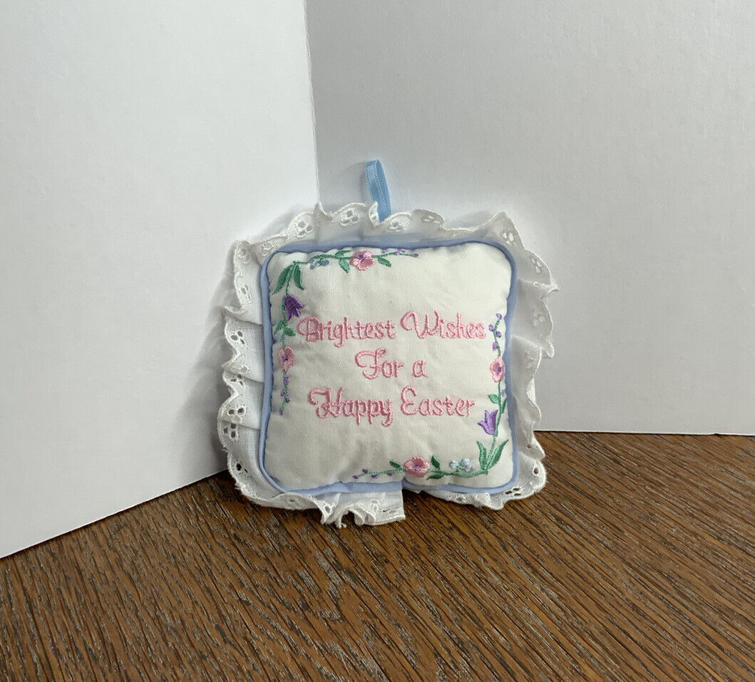 Vintage Brightest Wishes For A Easter Pillow Hanging Ornament Spring Home Decor