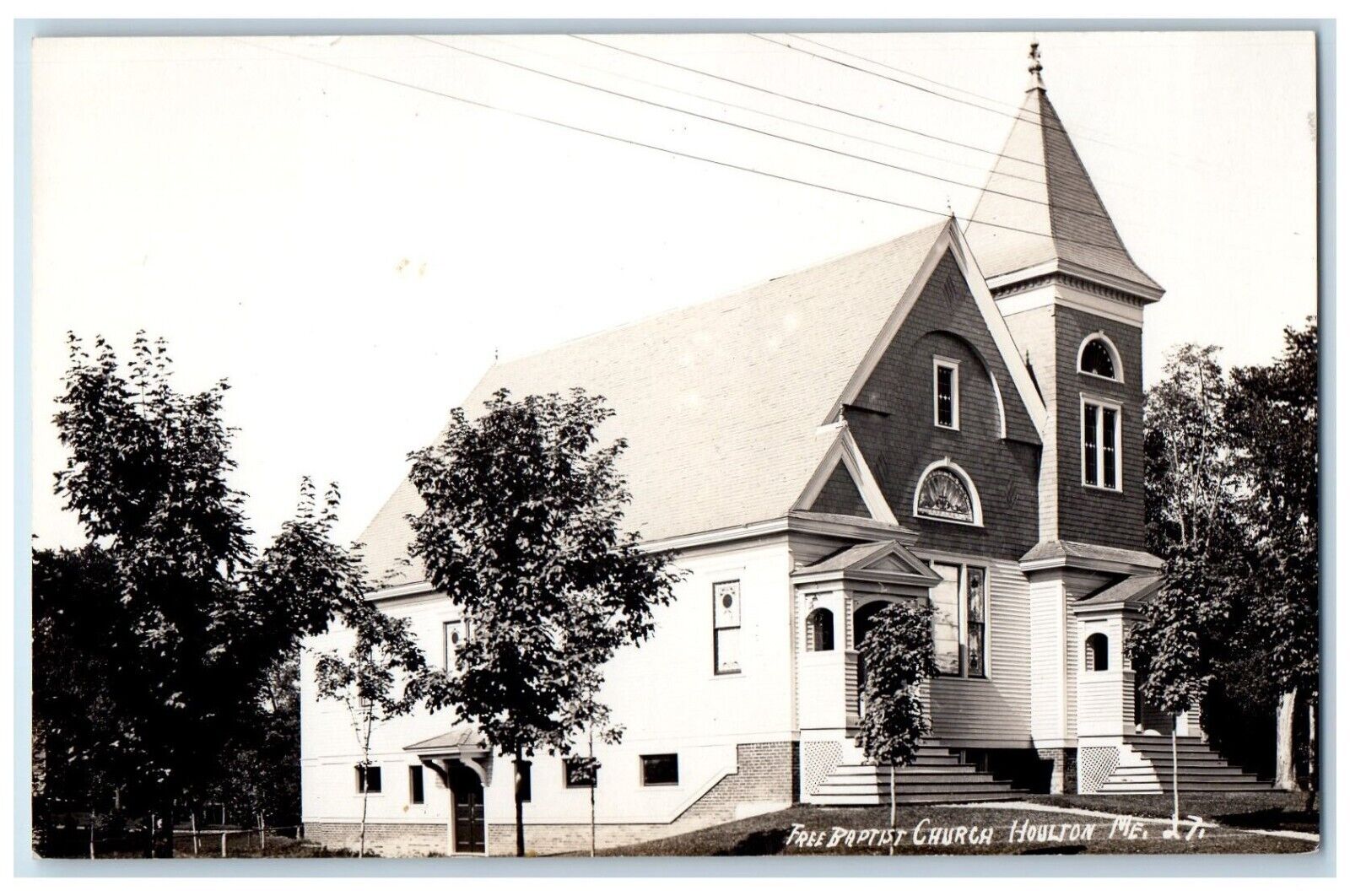 c1950's Free Baptist Church Houlton Maine ME Unposted RPPC Photo Postcard