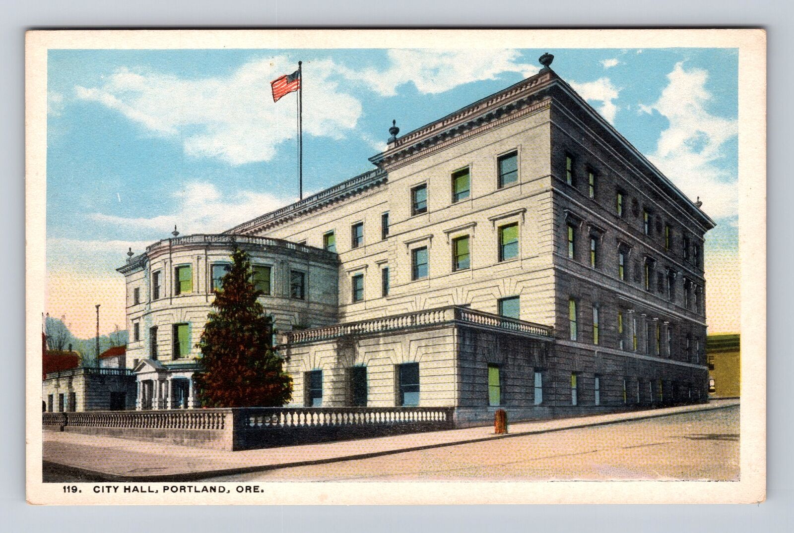 Portland OR-Oregon, City Hall, Antique, Vintage Souvenir Postcard