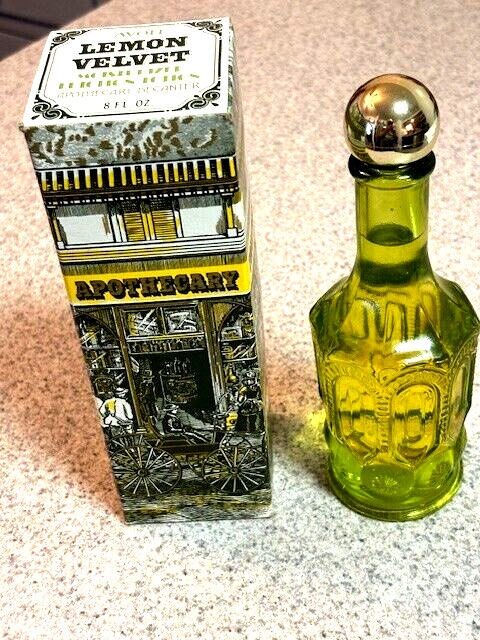Vintage 70's AVON glass apothecary decanter bottle full 8oz.