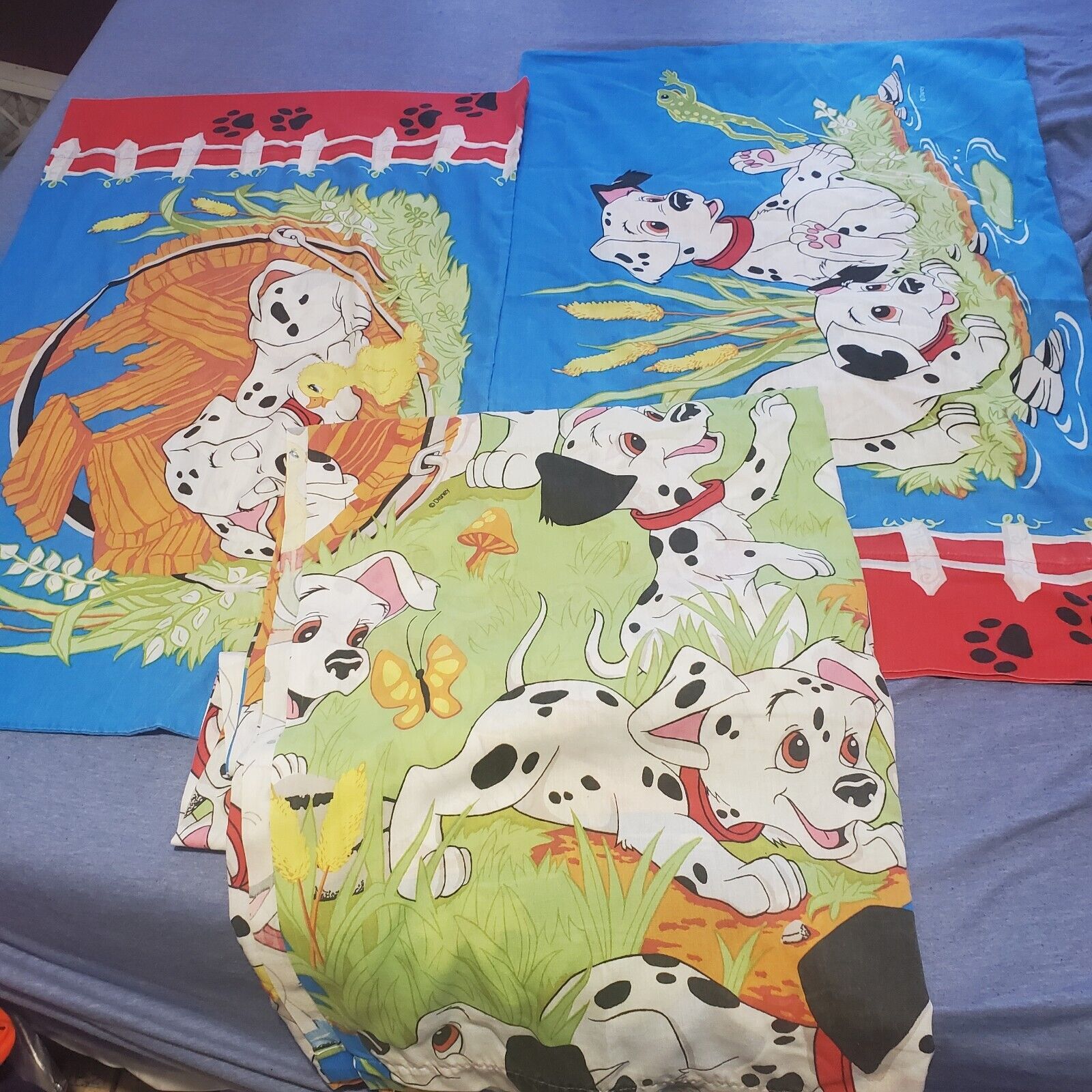 Vintage 90s Disney 101 Dalmatians Twin 3-Piece Sheet Set USA Made Poly Cotton