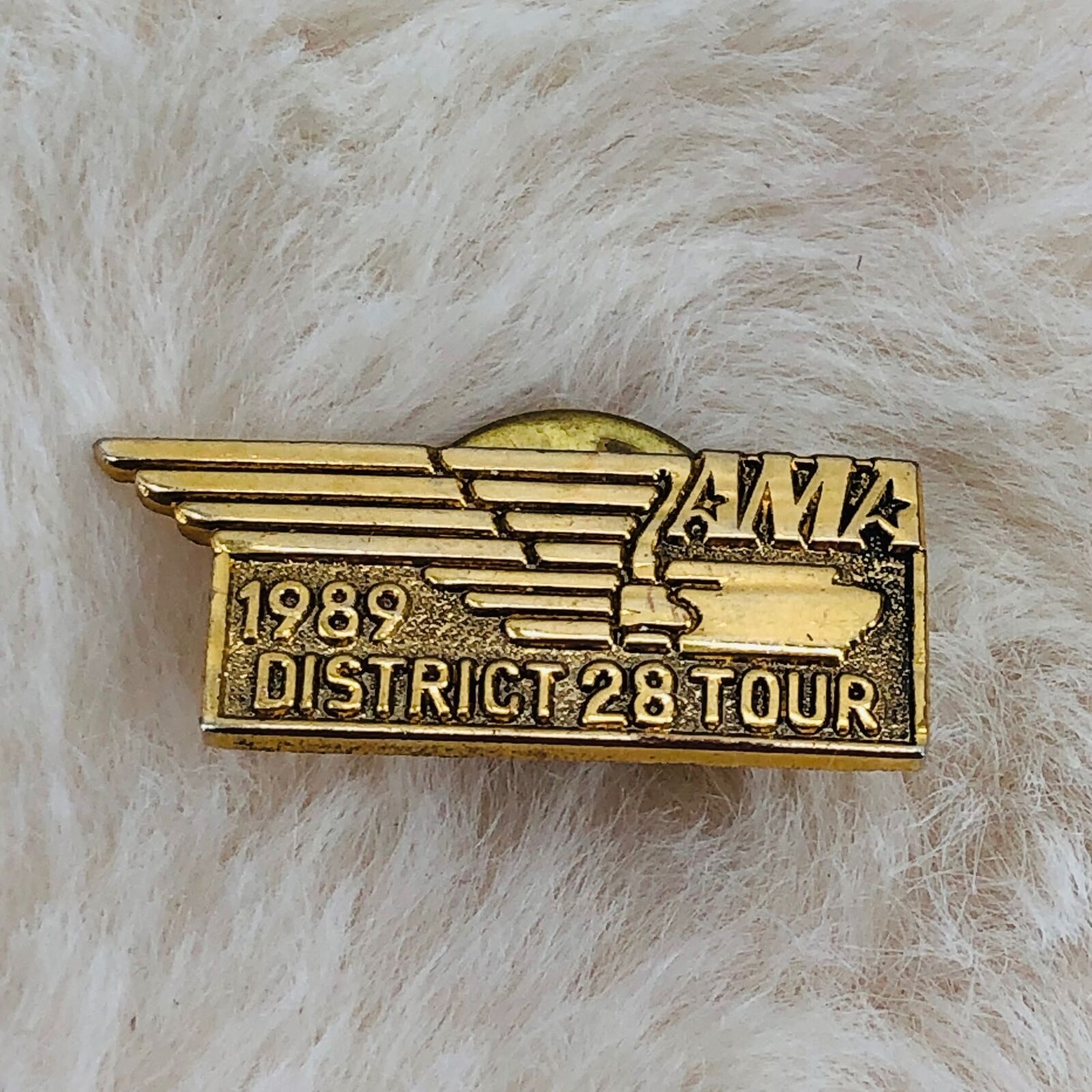 Vtg 1989 AMA American Motorcycle Association District 28 Tour Member Pin