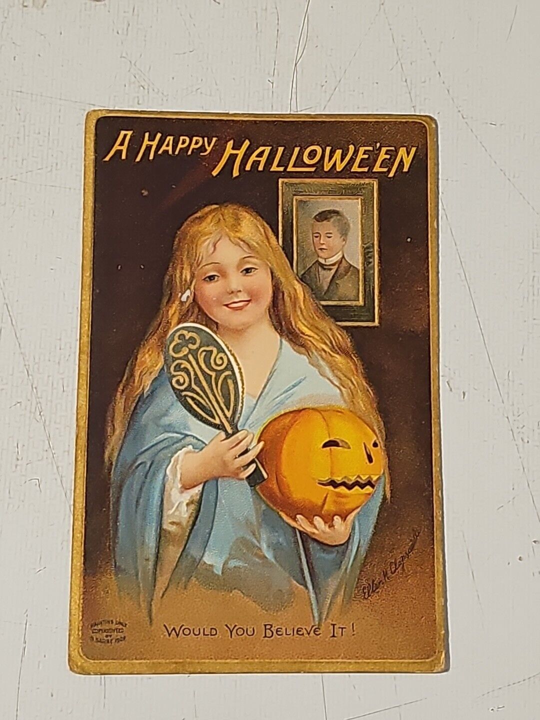 Antique Halloween Postcard German 