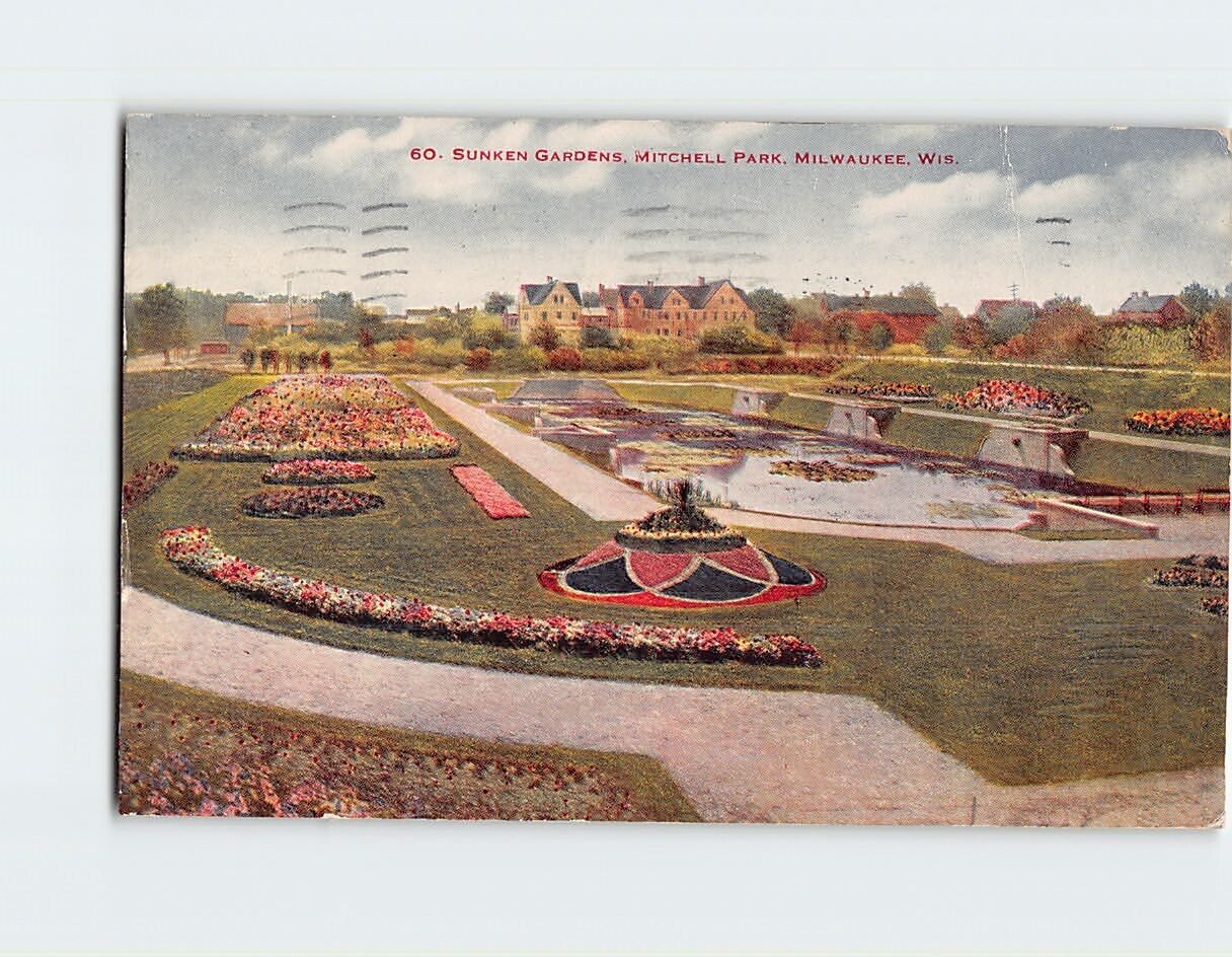 Postcard Sunken Gardens Mitchell Park Milwaukee Wisconsin USA