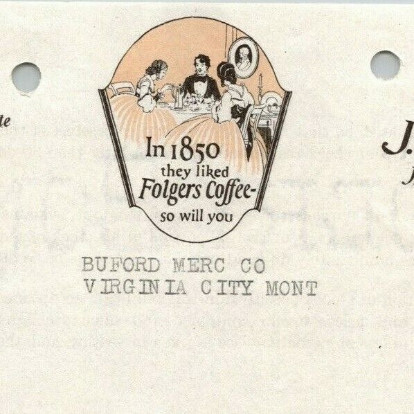 Scarce 1923 San Francisco Invoice Letterhead J.A. Folger - Folgers Coffee Tea