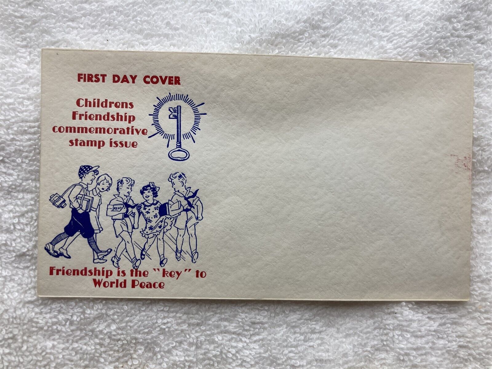 1956 Children\'s Friendship World Peace First Day Cover Envelope No Postage USPS