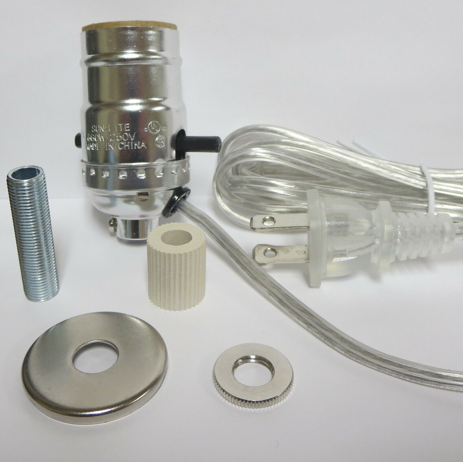 Lamp parts: nickel pre-wired bottle kits - 5/8\