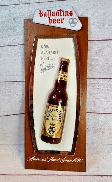 Ballantine Beer 3-D Advertising Sign 1960s Thomas Schutz co 19 x 7.5\