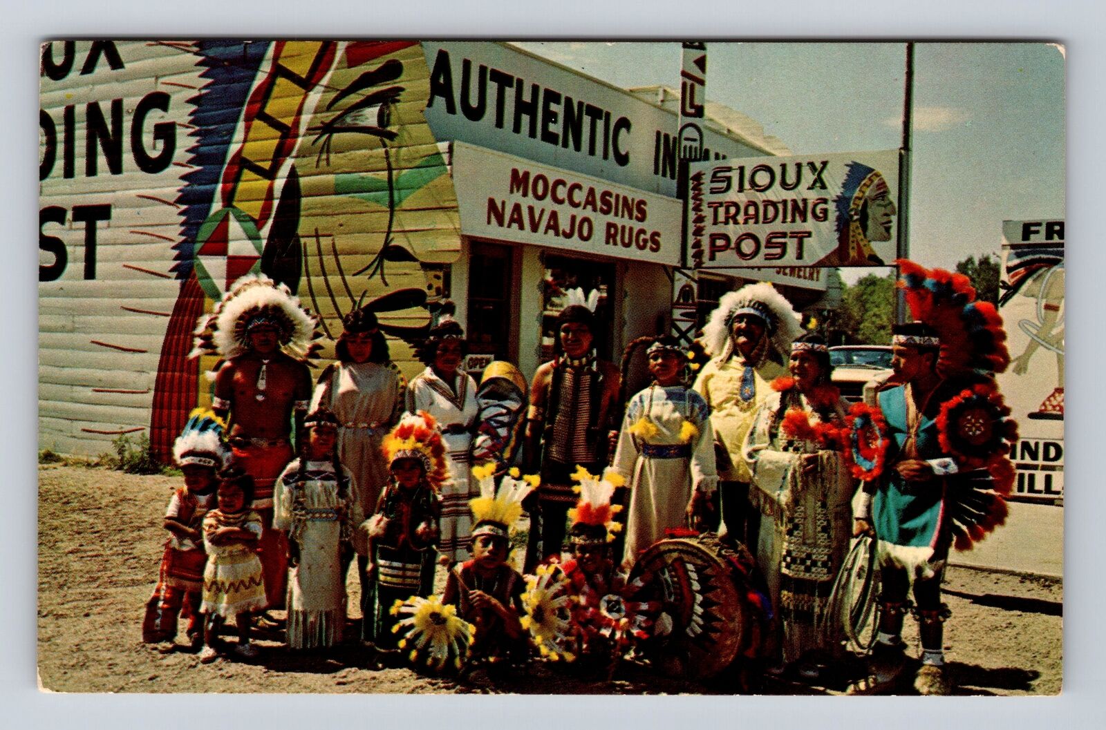 Ogallala NE-Nebraska, Sioux Trading Post, Chief Whitecalf, Vintage Postcard