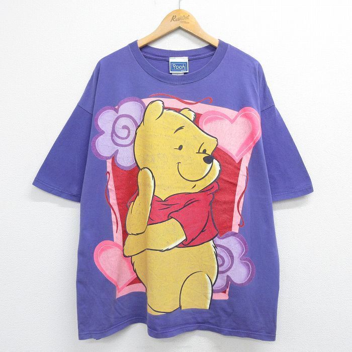 Xl/Used Short Sleeve Vintage T-Shirt Men\'S 00S Disney Winnie The Pooh Large Size
