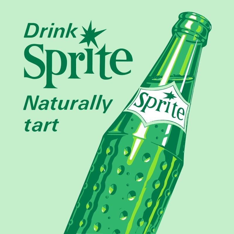 Drink Sprite- Soft Drink, Soda Naturally Tart NEW Sign 28