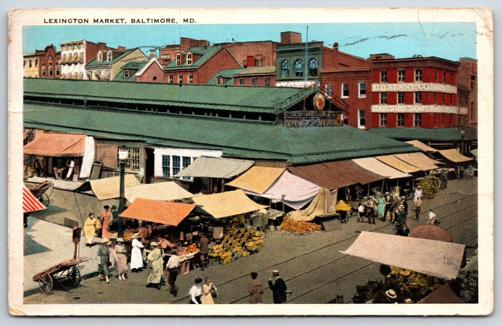 Postcard Lexington Market, Street Scene, Baltimore, Maryland Unposted