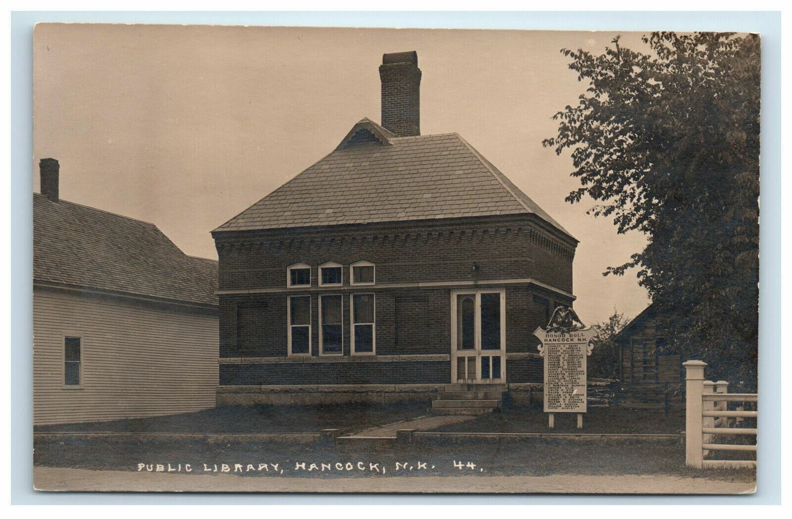RPPC Hancock NH Public Library Real Photo Postcard
