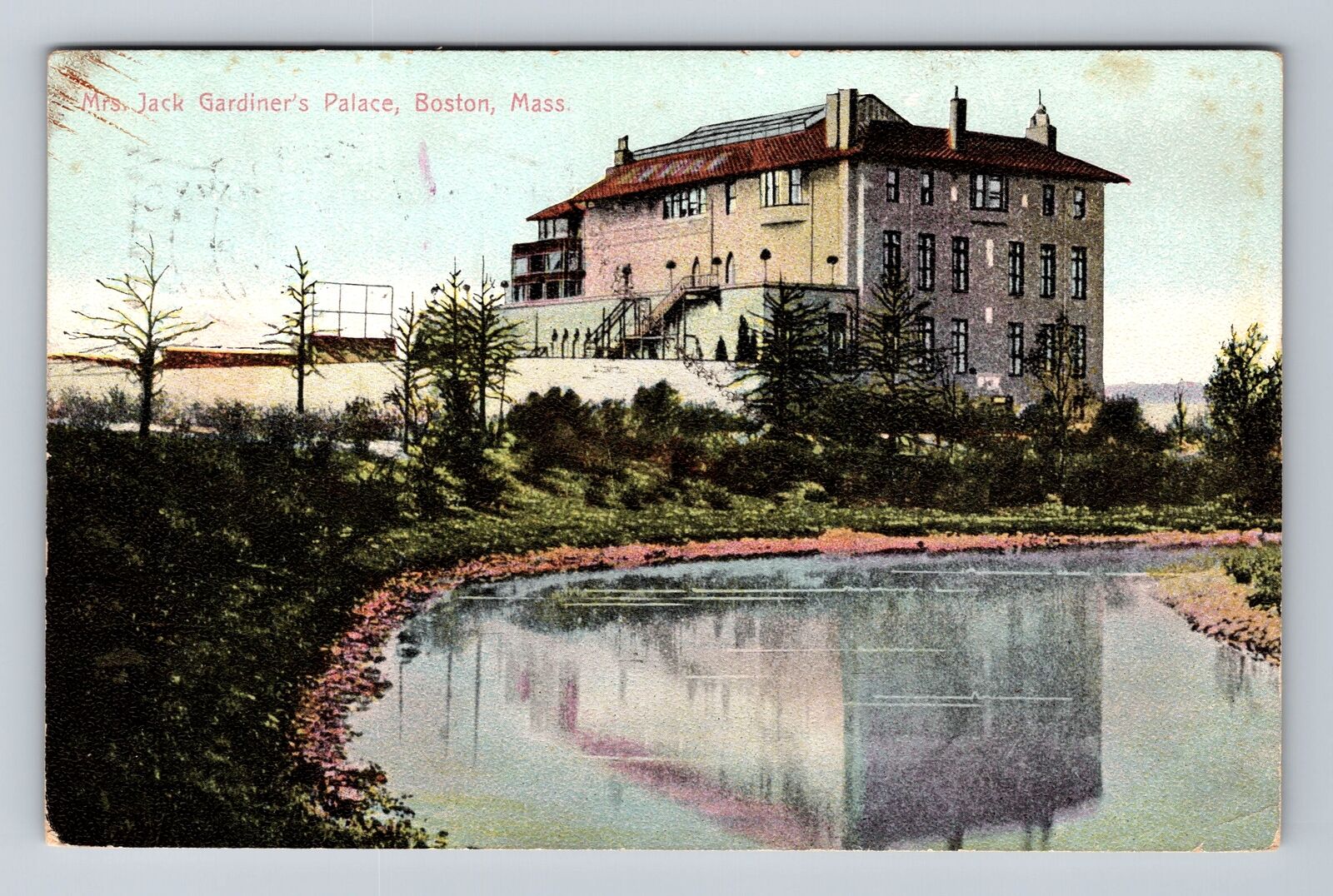 Boston MA-Massachusetts, Mrs. Jack Gardiner\'s Palace, Vintage Postcard