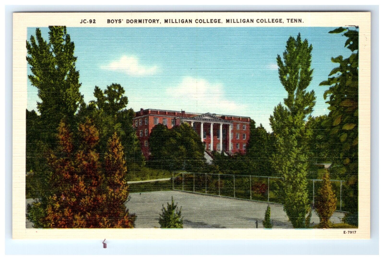Vintage Postcard Boys\' Dormitory Milligan College Tennessee
