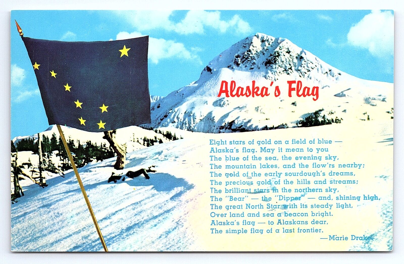 Postcard Alaska\'s Flag Poem by Marie Drake