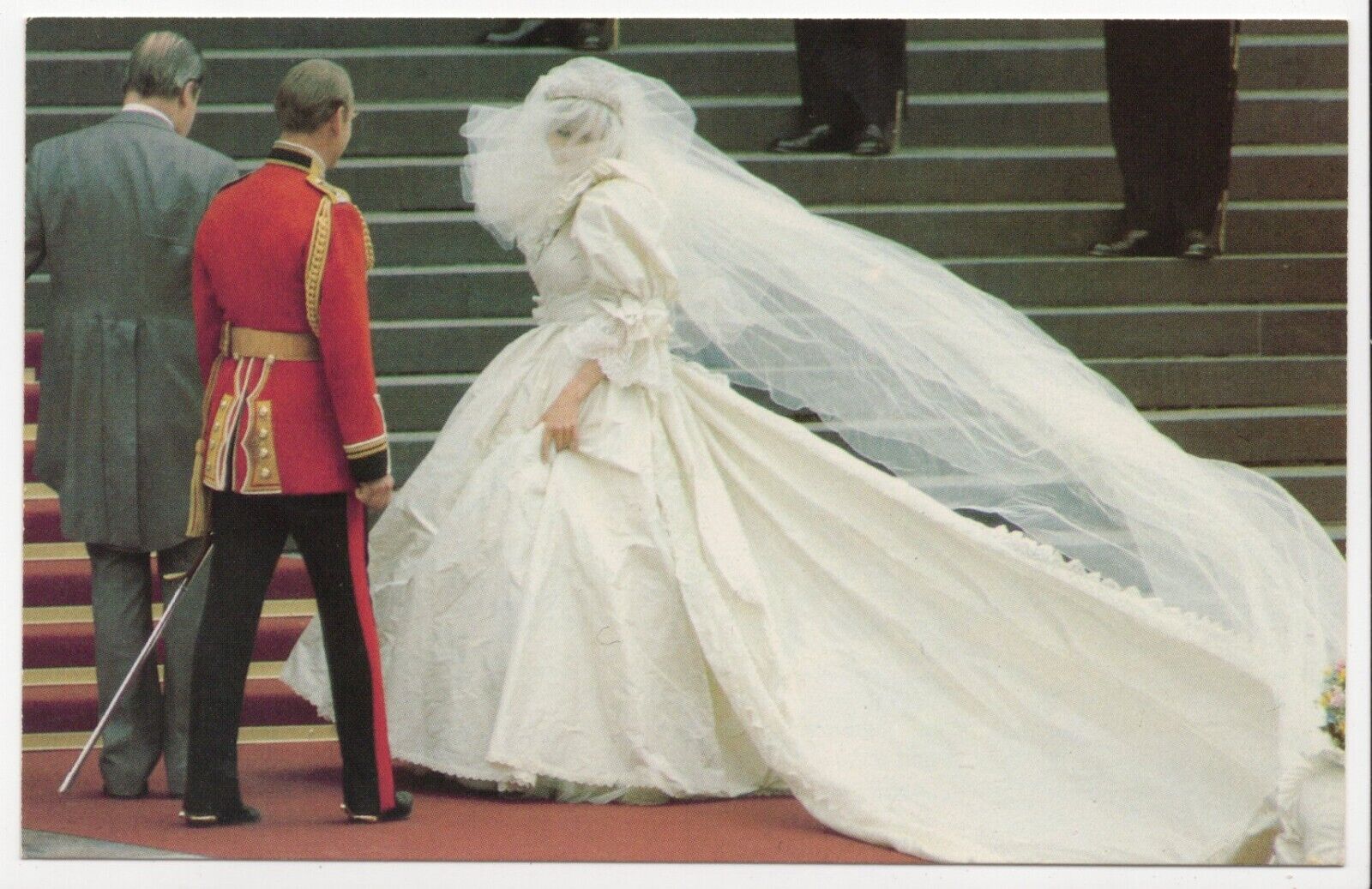 Princess Diana Wedding Dress Chrome Unposted Postcard