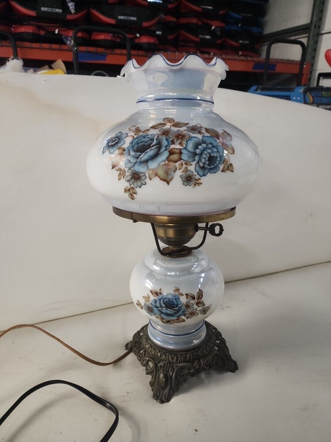 vintage hurricane lamp electric