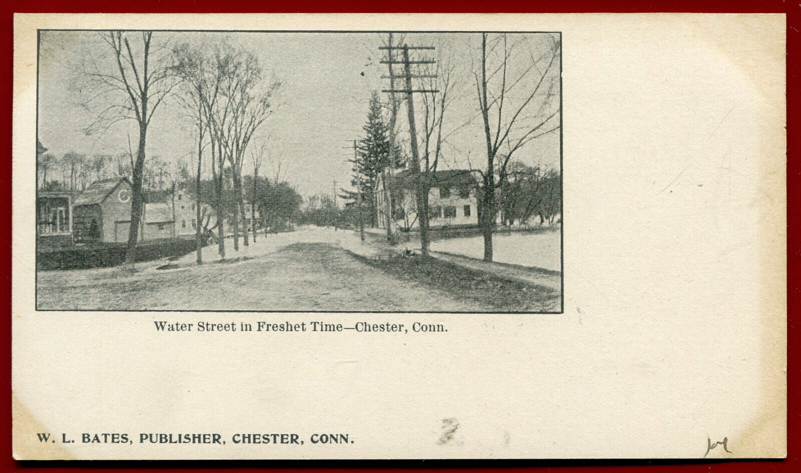 Water Street Freshet Time Chester Connecticut Postcard