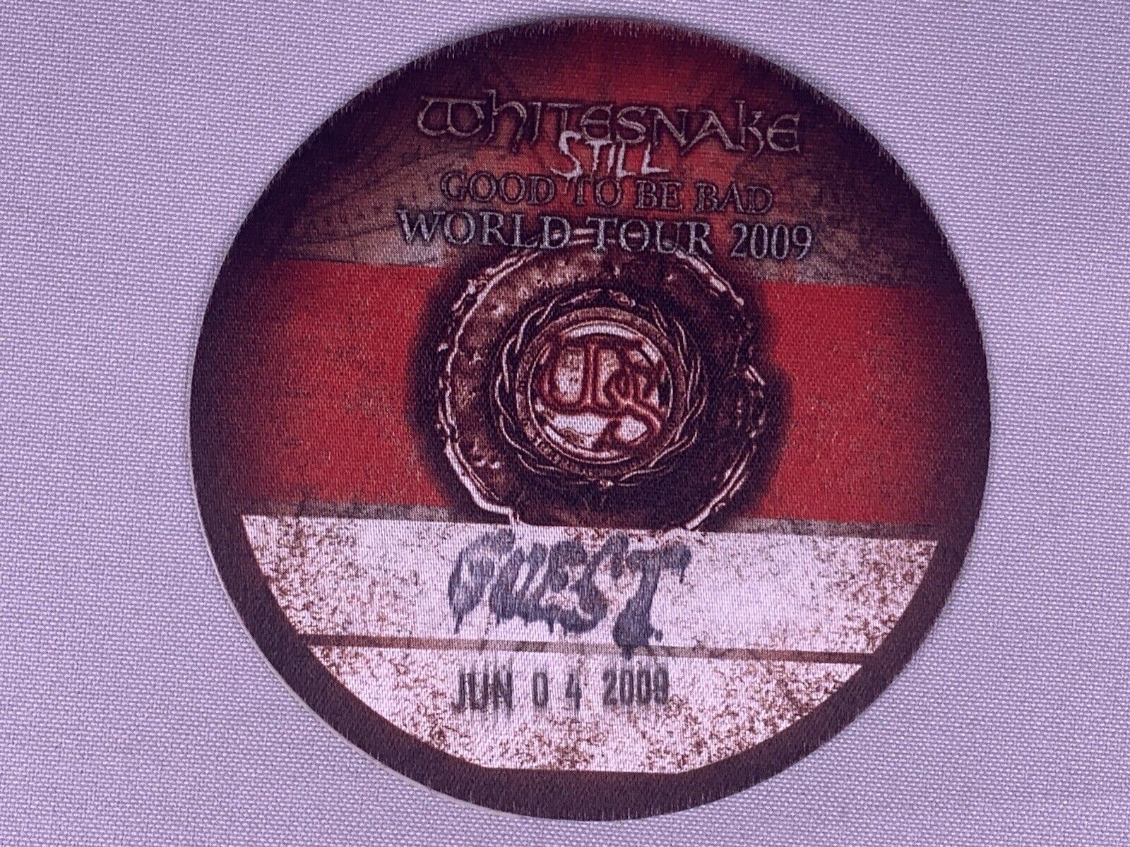Whitesnake Ticket Pass Vintage Original Good To Be Bad Tour Paris 2009