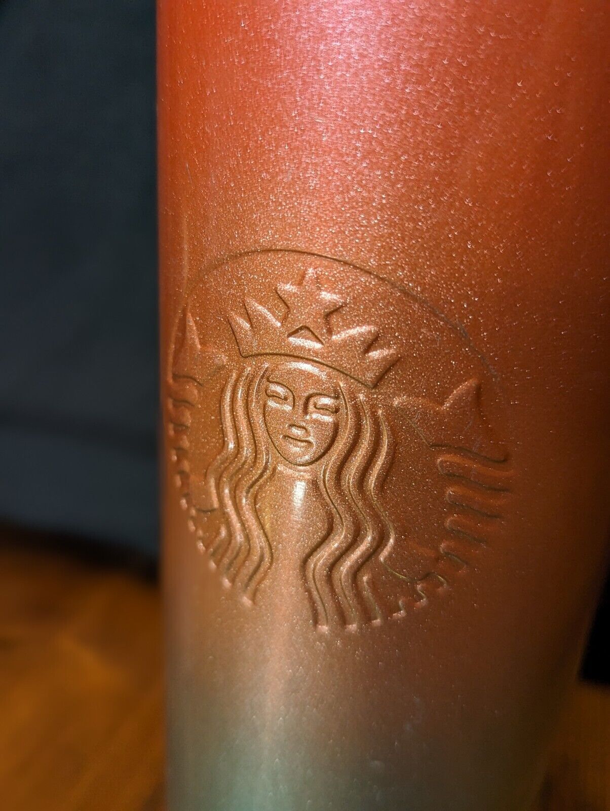 Starbucks 24 oz Orange Green Blue Ombre Stainless Steel Tumbler Cup Venti