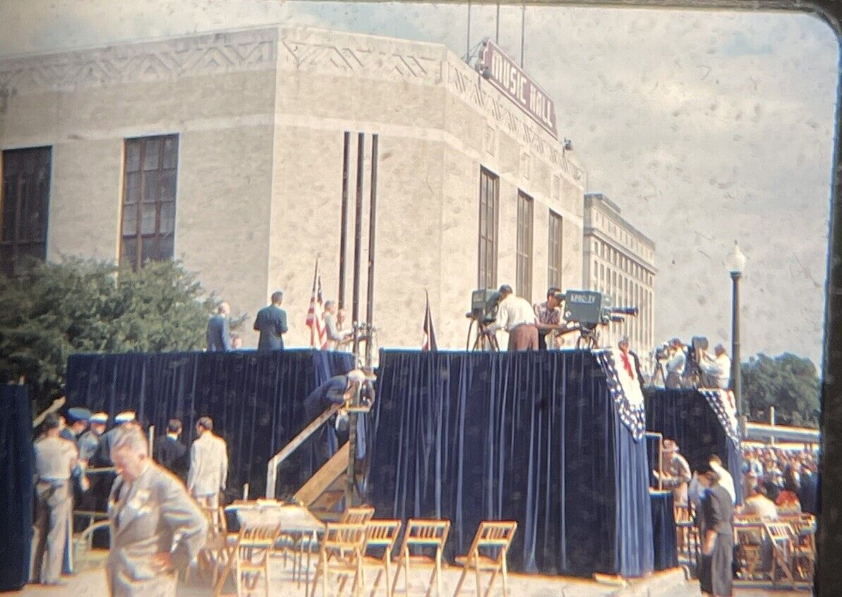 1952 Dwight Ike Eisenhower Campaign Houston TX 3 red border vintage slide Photos
