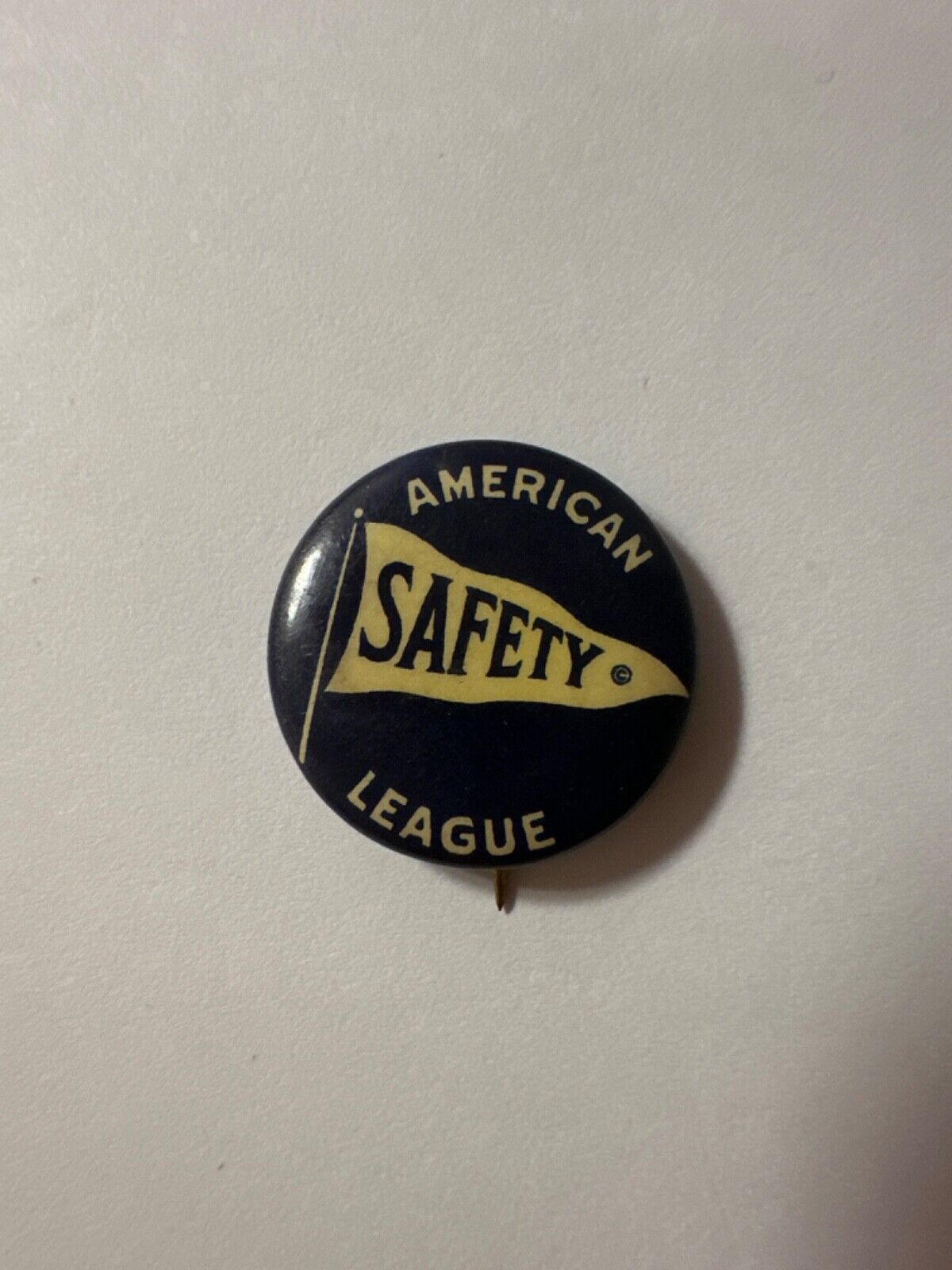 AMERICAN SAFETY LEAGUE FLAG CELLULOID PINBACK, early 1900s 7/8