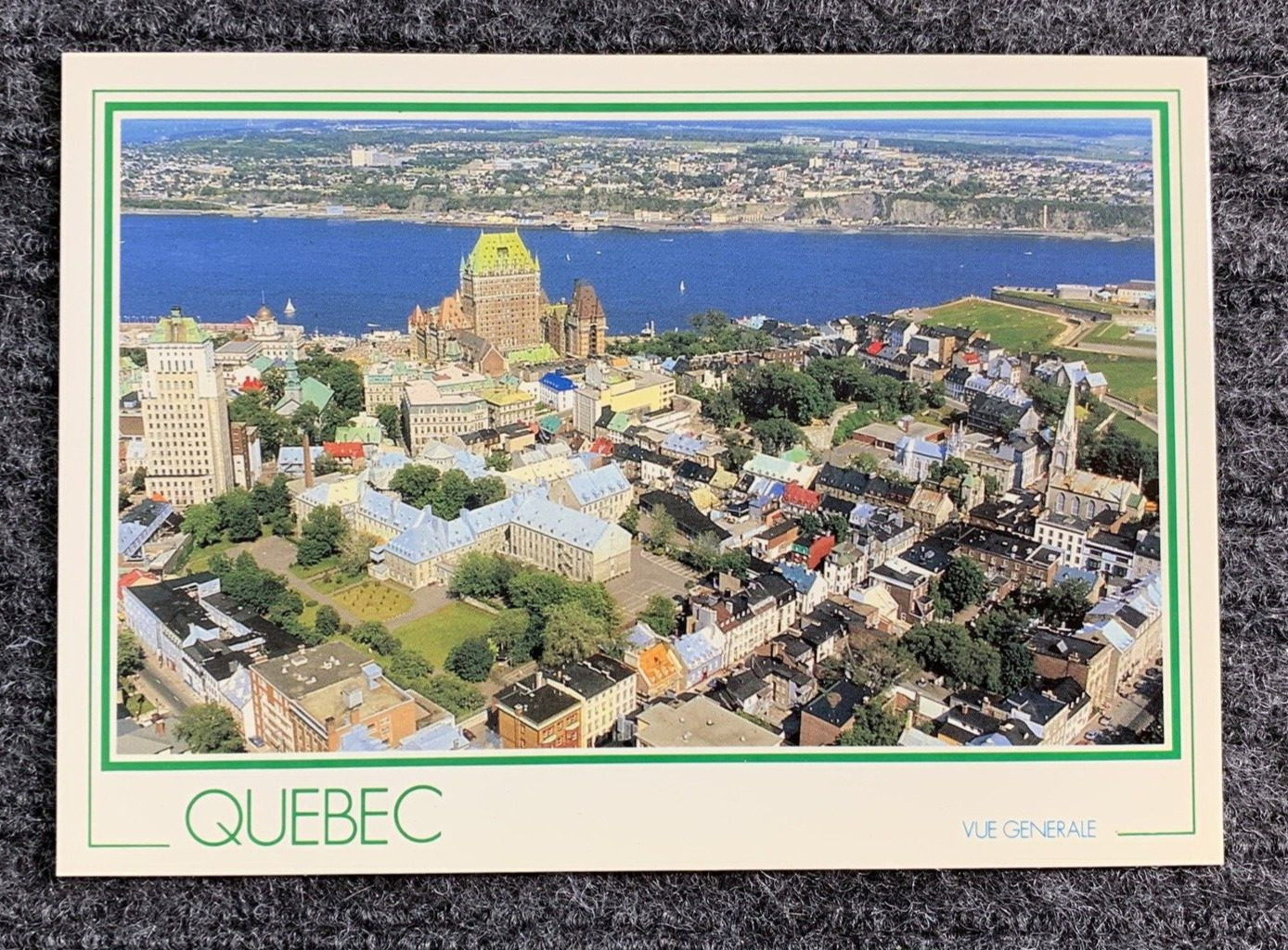 Aerial View Chateau Frontenac & the Saint Lawrence River Quebec Canada Postcard