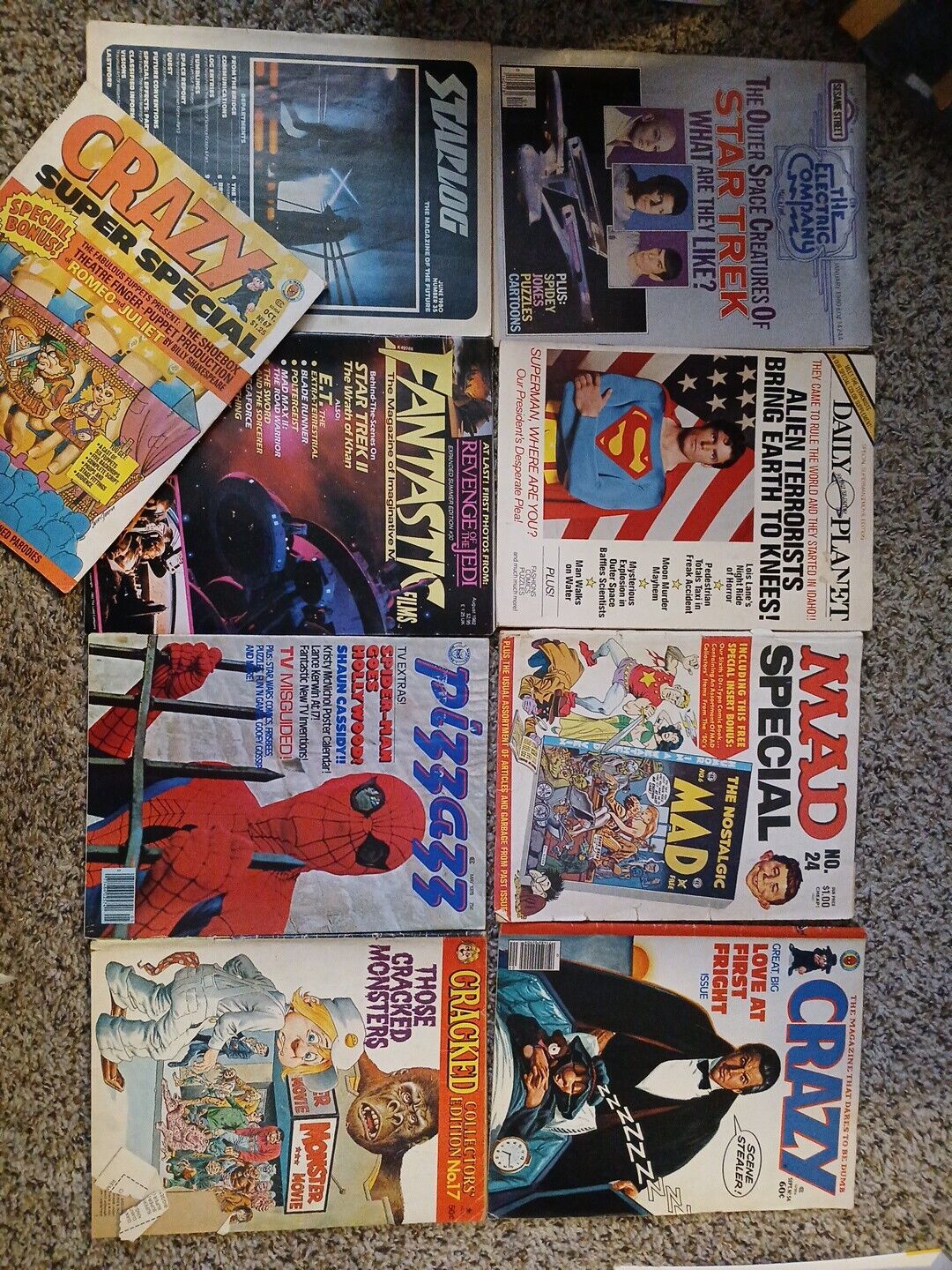 Vintage 70s & 80s Magazines Mad Magazine, Cracked, Crazy Etc.