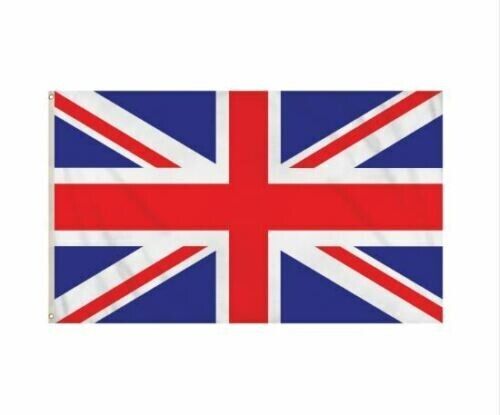 Union Jack King Charles Coronation Hanging Small Flag With Eyelets UK 3ftx2ft