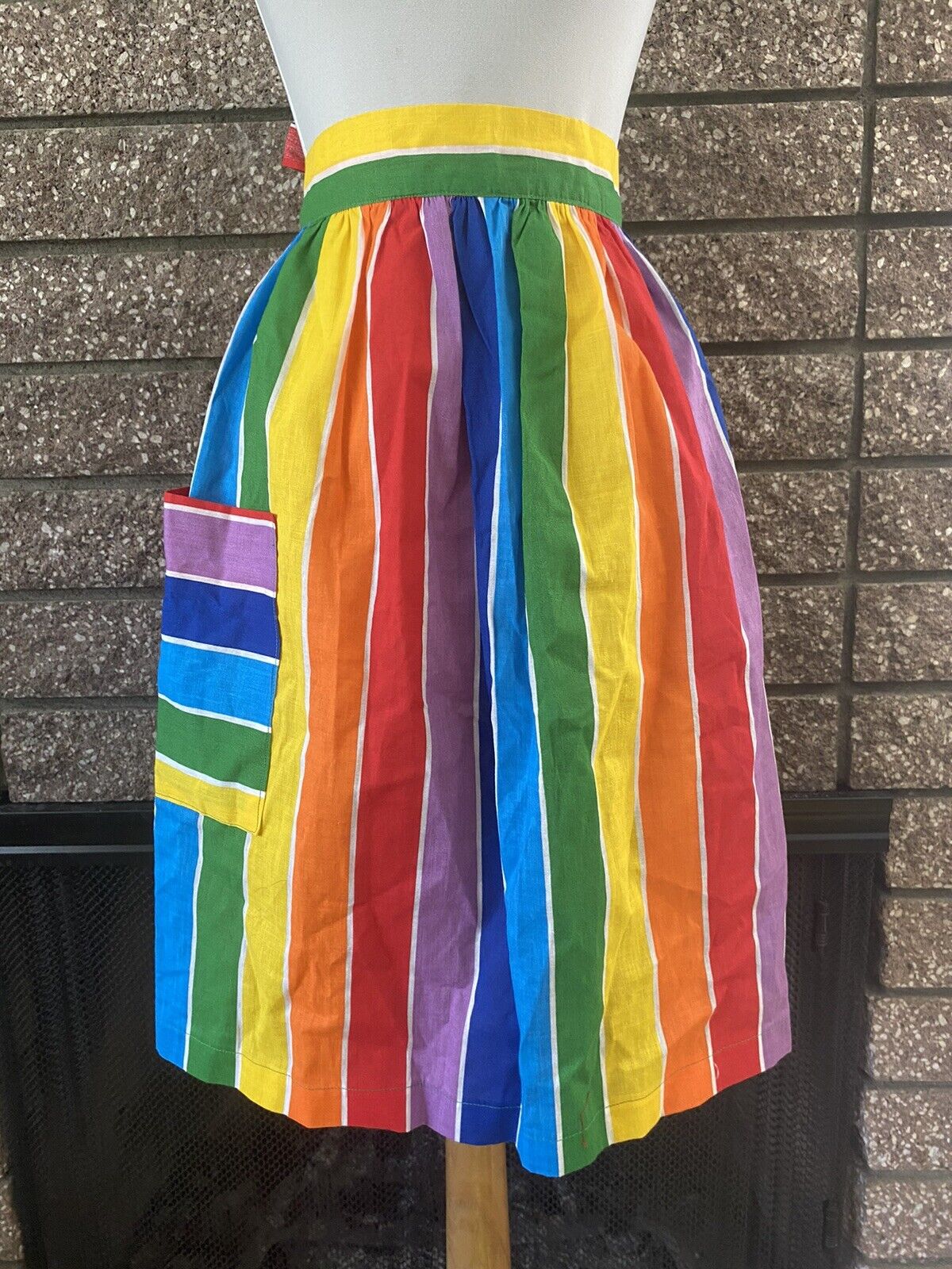 Vintage handmade rainbow apron skirt ONE SIZE pride